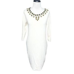 Milly New York Vintage Embellished Beaded 3/4 Sweater Dress Small